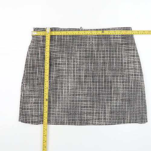 Papaya Womens Black Check Tweed Pencil Skirt Size 14