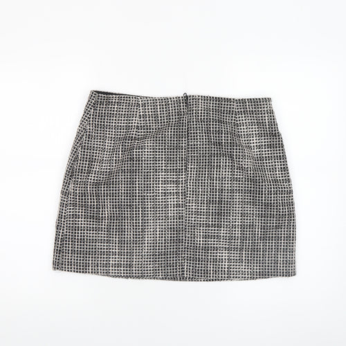 Papaya Womens Black Check Tweed Pencil Skirt Size 14
