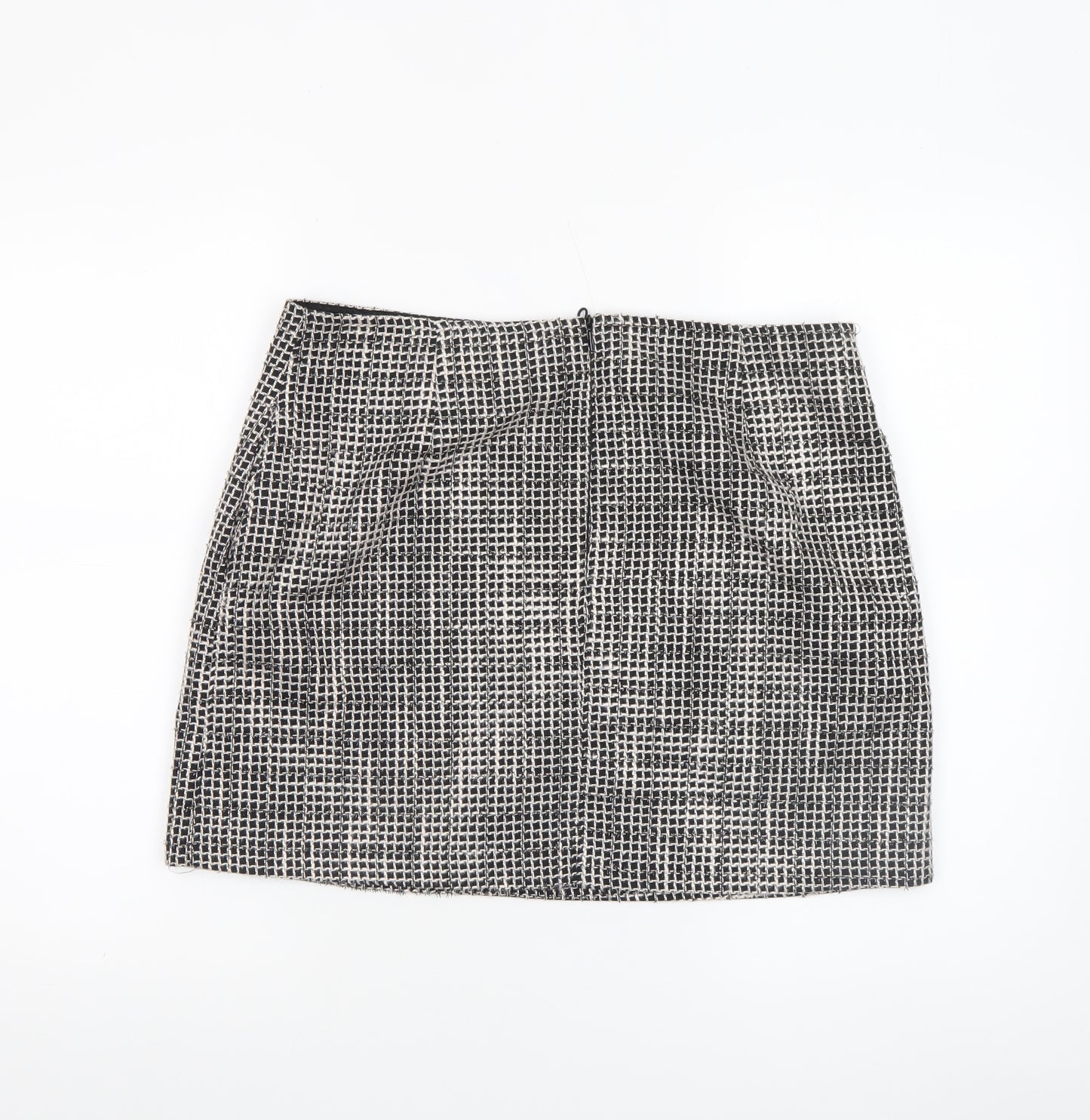 Papaya Womens Black Check Tweed Pencil Skirt Size 14