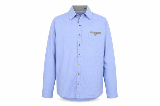 Front view of Dablju by Jiniy Men’s Blue Long Sleeve 2XL Button-Up Shirt