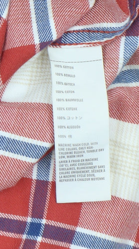 Hollister Men’s Red Plaid Long Sleeve Cotton Button-Up Shirt L