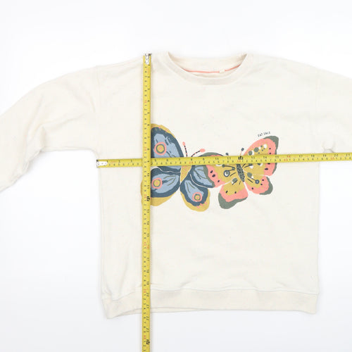Fat Face Girls Ivory Butterfly Print Pullover Sweatshirt 10-11 Years