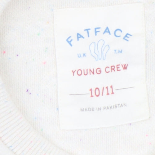 Fat Face Girls Ivory Butterfly Print Pullover Sweatshirt 10-11 Years