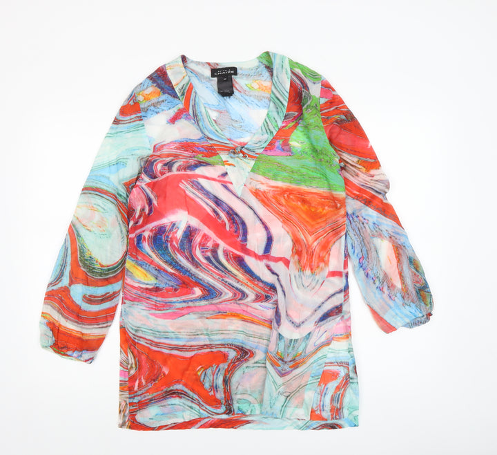 Nathalie Chaize Womens Multicoloured Cotton Tunic Blouse Size 10