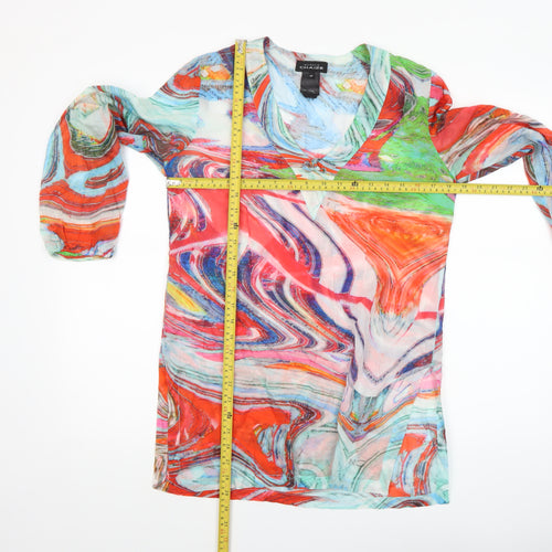 Nathalie Chaize Womens Multicoloured Cotton Tunic Blouse Size 10