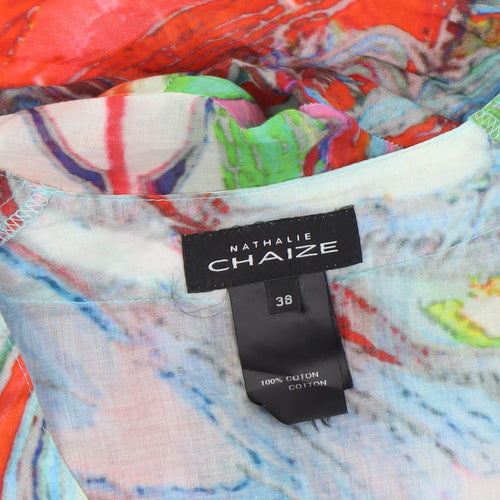 Nathalie Chaize Womens Multicoloured Cotton Tunic Blouse Size 10