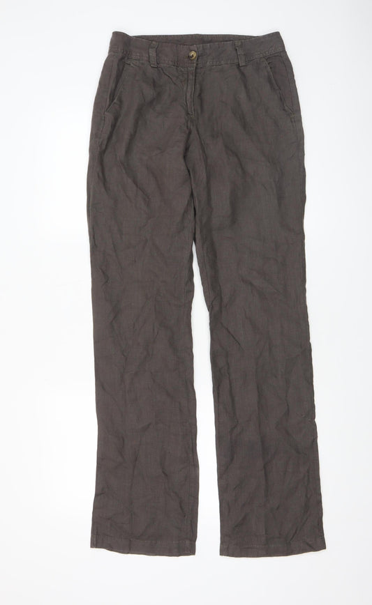 United Colors of Benetton Women’s Brown Linen Chino Trousers Size 12