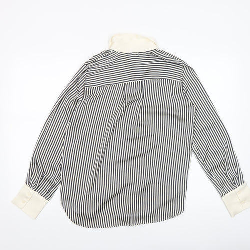 H&M Women's Multicoloured Striped Button-Up Blouse Size XS