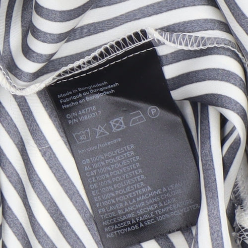 H&M Women's Multicoloured Striped Button-Up Blouse Size XS