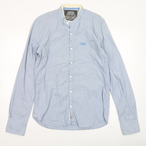 Superdry Men's Blue Striped Long Sleeve Button-Up Shirt Size L