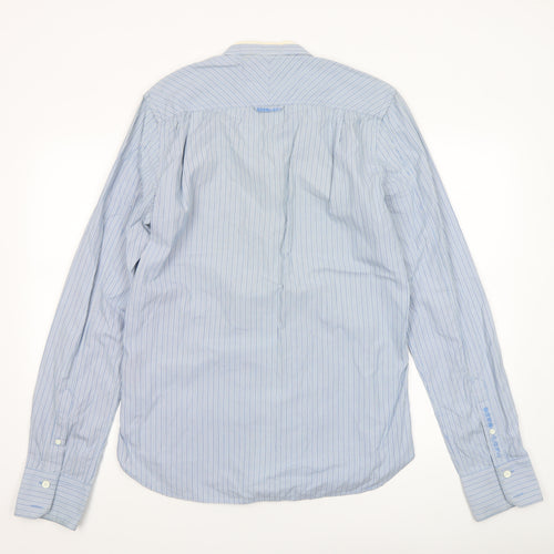 Superdry Men's Blue Striped Long Sleeve Button-Up Shirt Size L