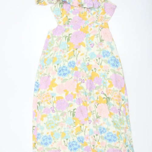 Savida Women’s Multicoloured Floral Off Shoulder Midi Dress Size 12