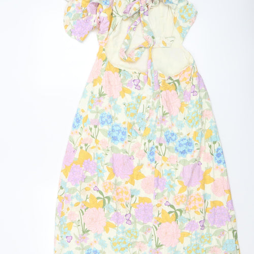 Savida Women’s Multicoloured Floral Off Shoulder Midi Dress Size 12