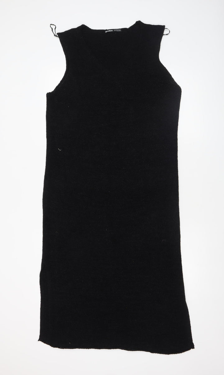 Threadbare Women’s Black Sleeveless Knit Midi Bodycon Dress Size 14