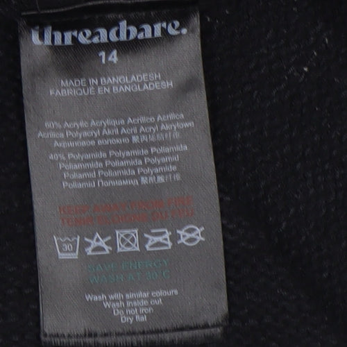Threadbare Women’s Black Sleeveless Knit Midi Bodycon Dress Size 14