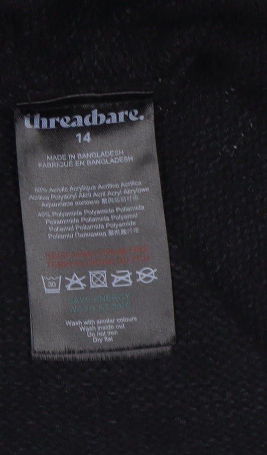 Threadbare Women’s Black Sleeveless Knit Midi Bodycon Dress Size 14