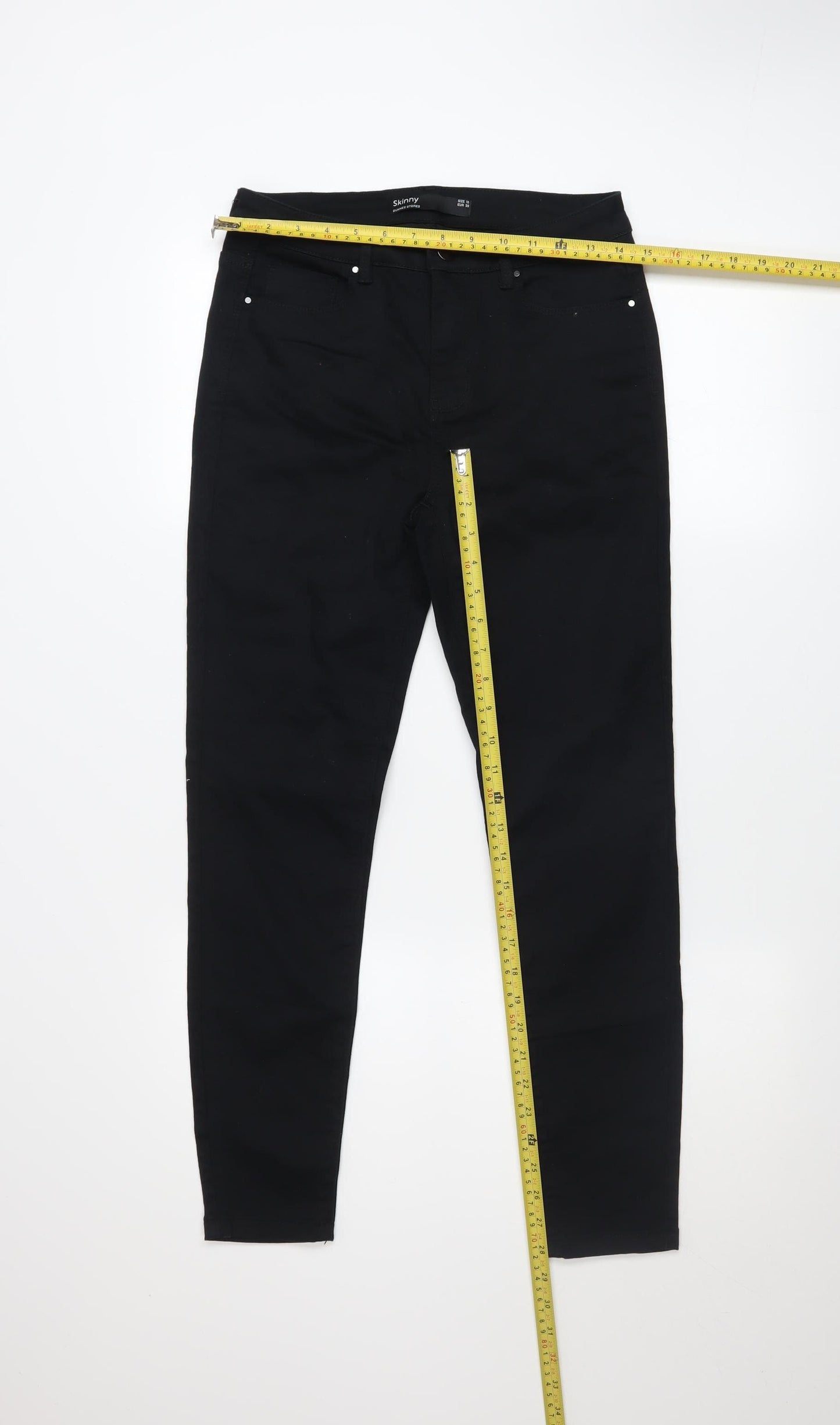 Dunnes Stores Women's Black Skinny Jeans Size 10 Regular Denim