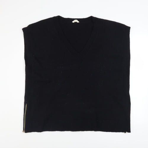 Monsoon Women’s Black V-Neck Sleeveless Knit Zip Vest Jumper XL