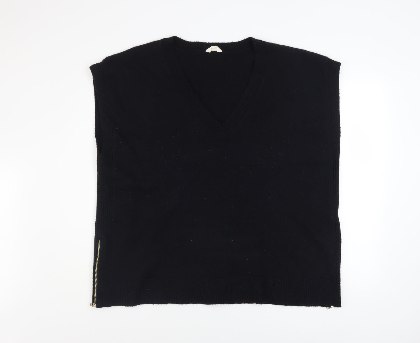 Monsoon Women’s Black V-Neck Sleeveless Knit Zip Vest Jumper XL