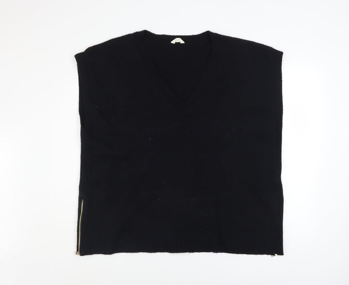Monsoon Women’s Black V-Neck Sleeveless Knit Zip Vest Jumper XL