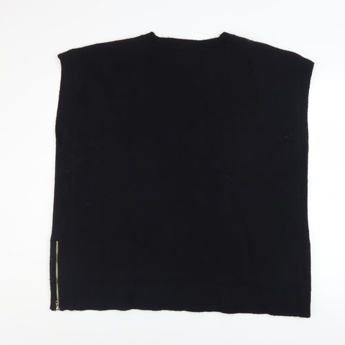 Monsoon Women’s Black V-Neck Sleeveless Knit Zip Vest Jumper XL