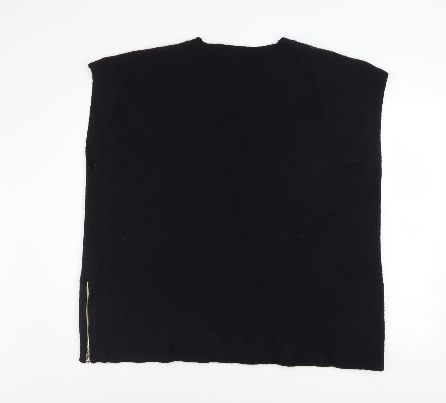 Monsoon Women’s Black V-Neck Sleeveless Knit Zip Vest Jumper XL