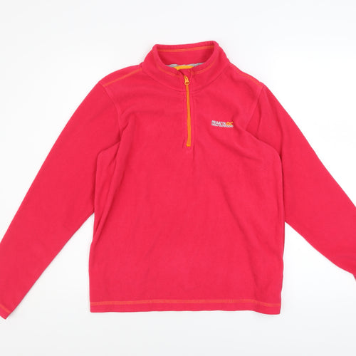 Regatta Girls Pink Fleece 1/4 Zip Pullover Sweatshirt Size 4XL