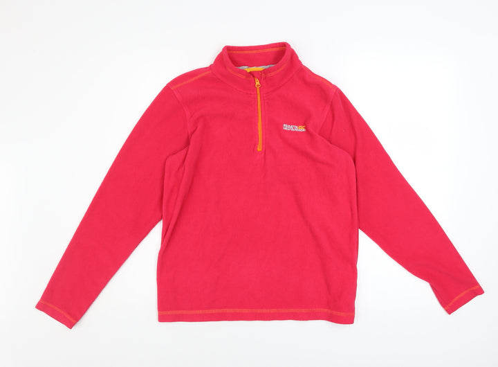 Regatta Girls Pink Fleece 1/4 Zip Pullover Sweatshirt Size 4XL