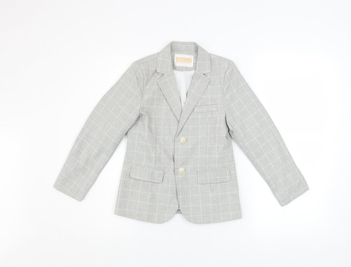 Lolanta Boys Grey Check Single Breasted Blazer 3-4 Years Formal Jacket