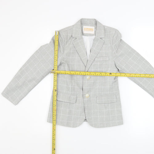 Lolanta Boys Grey Check Single Breasted Blazer 3-4 Years Formal Jacket