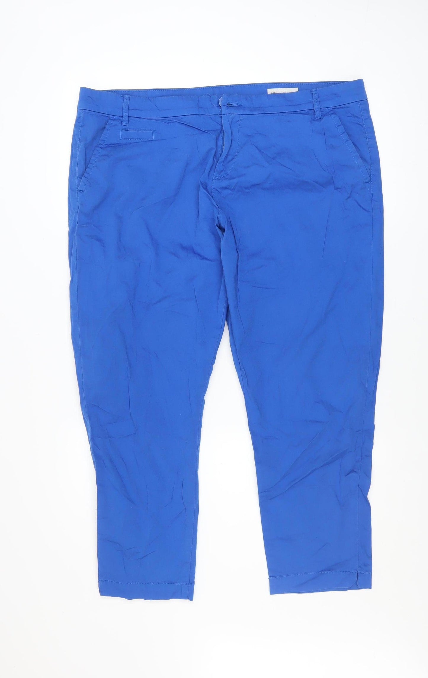 Red Herring Women’s Blue Chino Trousers Size 16 Regular Cotton Blend