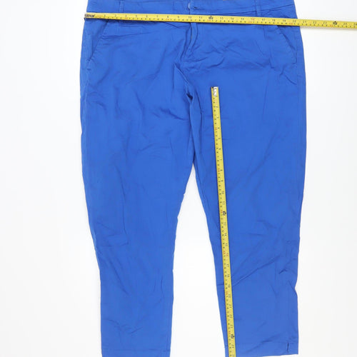 Red Herring Women’s Blue Chino Trousers Size 16 Regular Cotton Blend
