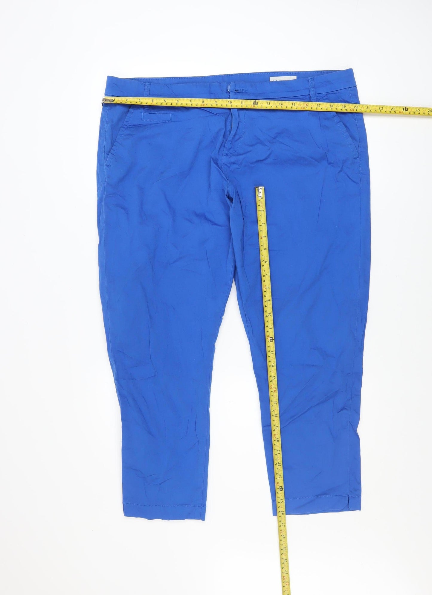 Red Herring Women’s Blue Chino Trousers Size 16 Regular Cotton Blend