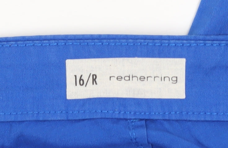 Red Herring Women’s Blue Chino Trousers Size 16 Regular Cotton Blend