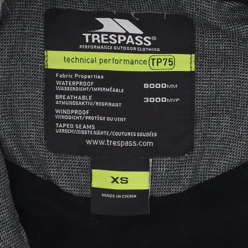 Trespass Men's Grey XS Waterproof Hooded Parka Coat