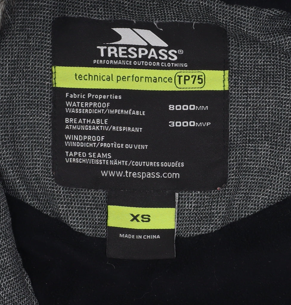 Trespass Men's Grey XS Waterproof Hooded Parka Coat