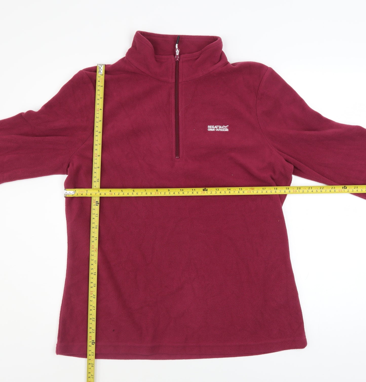Regatta Womens Burgundy 1/4 Zip Fleece Sweatshirt UK 14 Outdoor Warm Top