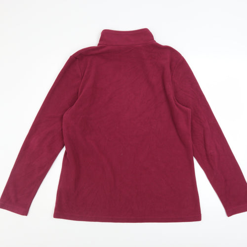 Regatta Womens Burgundy 1/4 Zip Fleece Sweatshirt UK 14 Outdoor Warm Top
