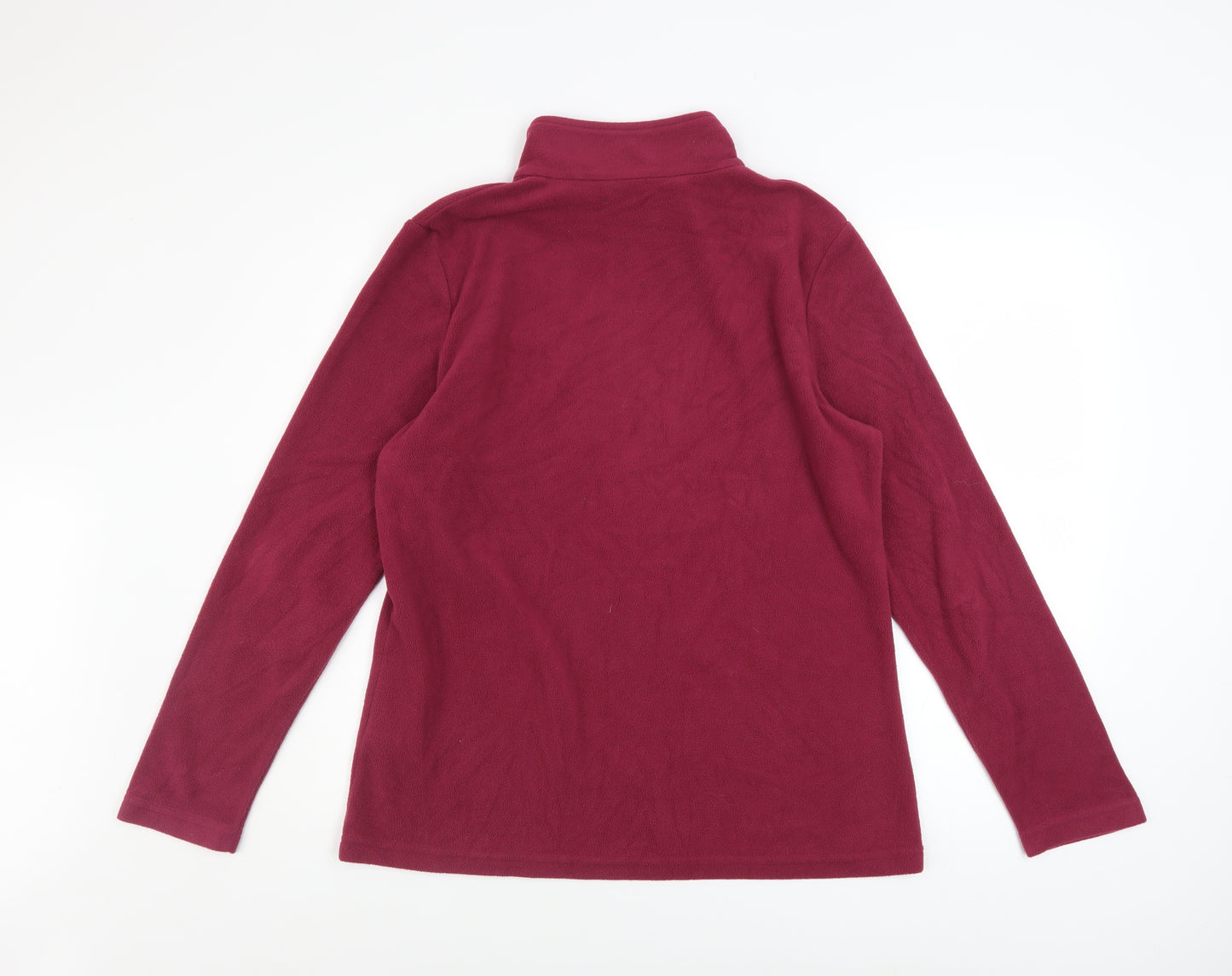 Regatta Womens Burgundy 1/4 Zip Fleece Sweatshirt UK 14 Outdoor Warm Top