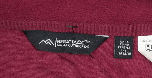 Regatta Womens Burgundy 1/4 Zip Fleece Sweatshirt UK 14 Outdoor Warm Top