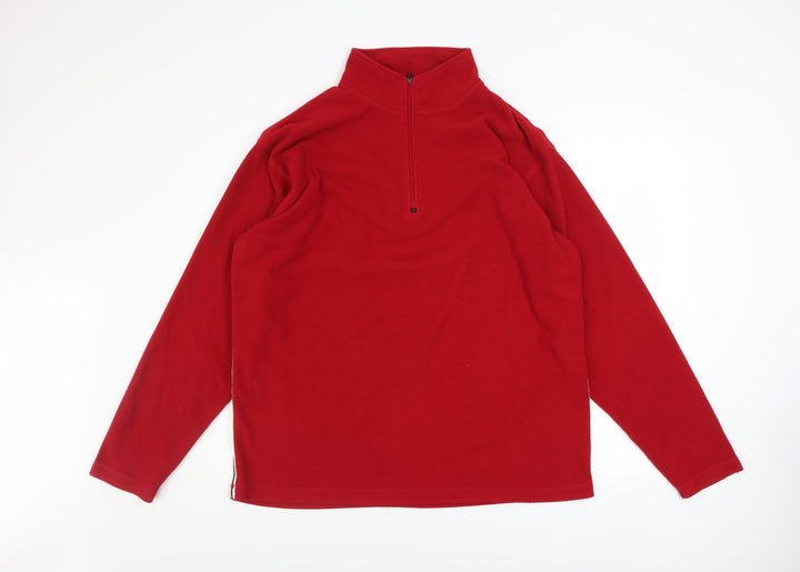 Peter Storm Men’s Red Fleece 1/4 Zip Pullover Sweatshirt Size L