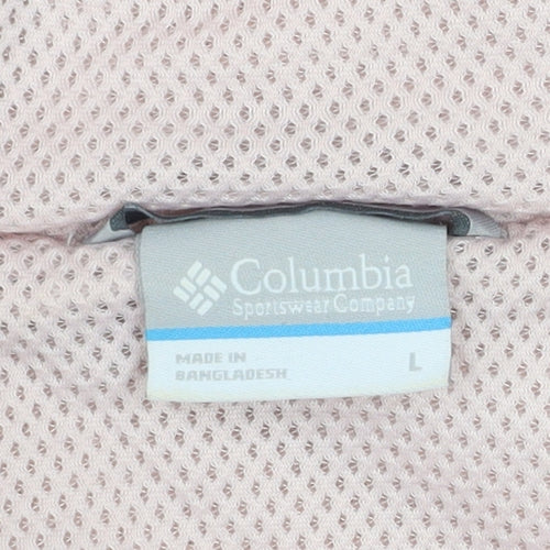 Columbia Women Pink Fleece Pullover Hoodie L Soft Warm Plush Top
