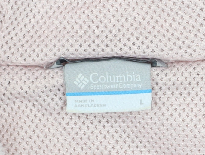 Columbia Women Pink Fleece Pullover Hoodie L Soft Warm Plush Top
