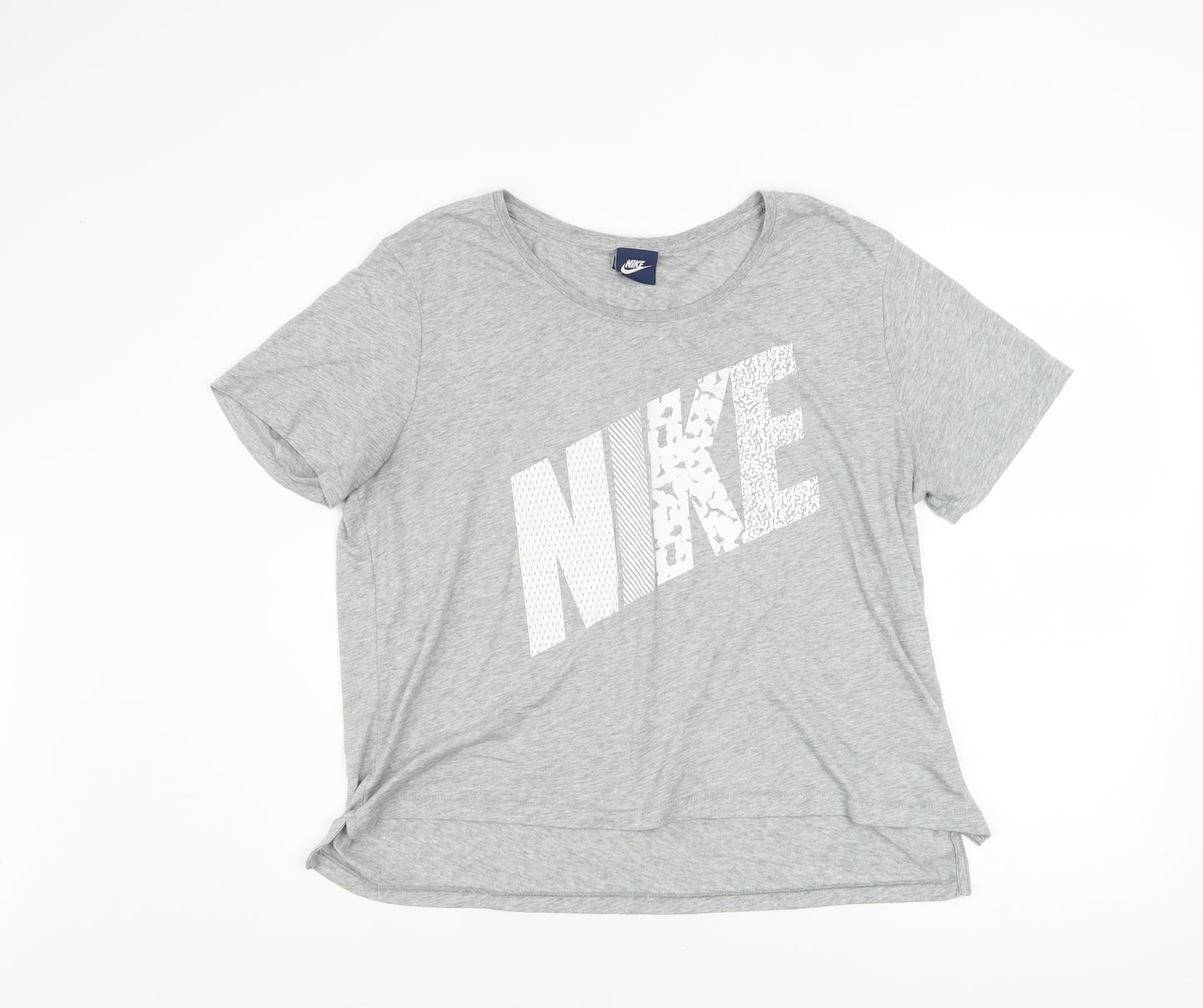 Nike Women's Grey Short Sleeve T-Shirt M Basic Crew Neck