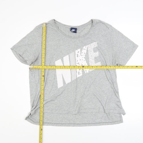 Nike Women's Grey Short Sleeve T-Shirt M Basic Crew Neck