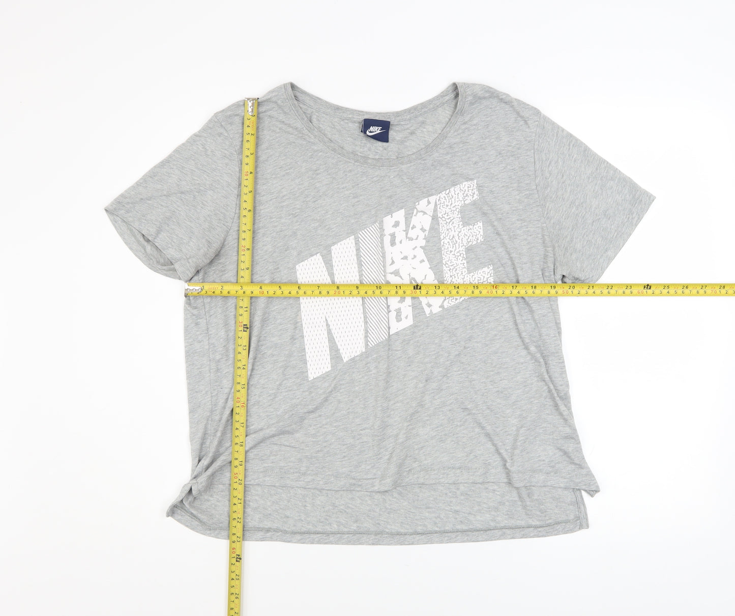 Nike Women's Grey Short Sleeve T-Shirt M Basic Crew Neck