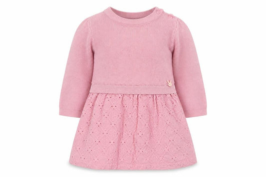 Coccodrillo Girls Pink Cotton Knit A-Line Dress 12-18 Months