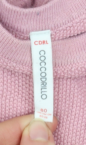 Coccodrillo Girls Pink Cotton Knit A-Line Dress 12-18 Months