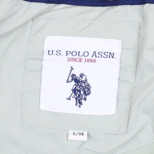 U.S. Polo Assn. Women's Green Size 14 Hooded Puffer Jacket