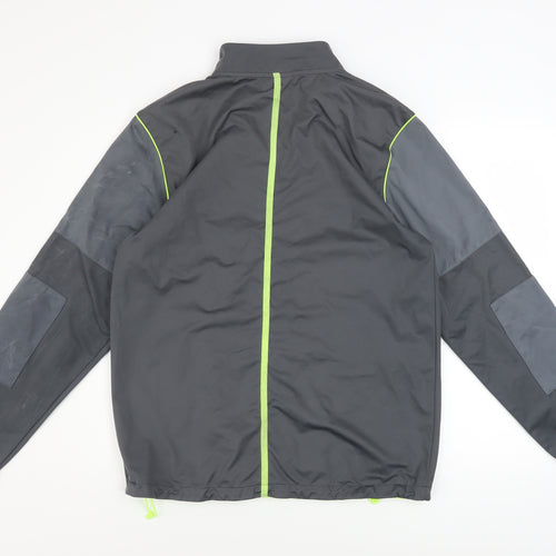 Slazenger Men’s Grey Windbreaker Softshell Jacket L Full Zip Reflective Sports